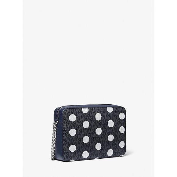Michael Kors Jet Set Item Crossbody Bag Navy Polka Dot Large NWT - Picture 4 of 15